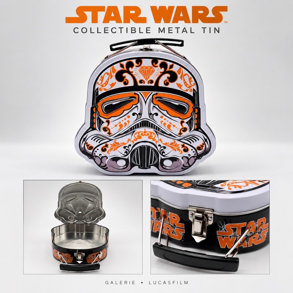 Star Wars Galerie Stormtrooper Sugar Skull Collectible Metal Tin Lunch Box